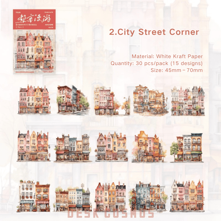 City Roaming Series City Street Corner City Stickers
