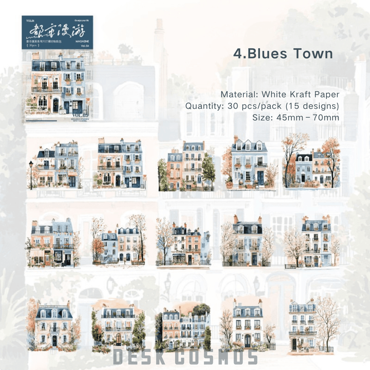 City Roaming Series Blues Town Style City Stickers