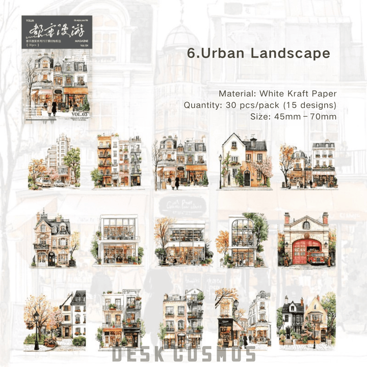 City Roaming Series Urban Landscape Style City Stickers