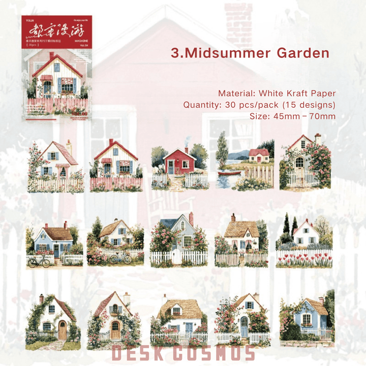 City Roaming Series Summer Garden Style City Stickers