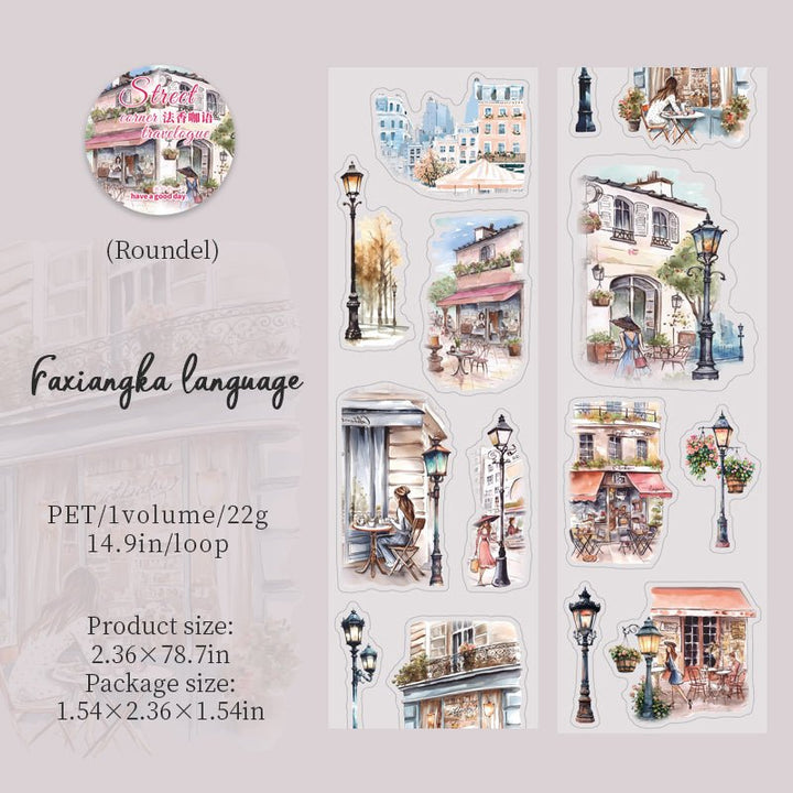 Street Corner Travelogue City Tapes Light Urban Style for Planner