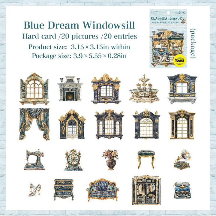 Classical Manor Hard Card Stickers for Collage