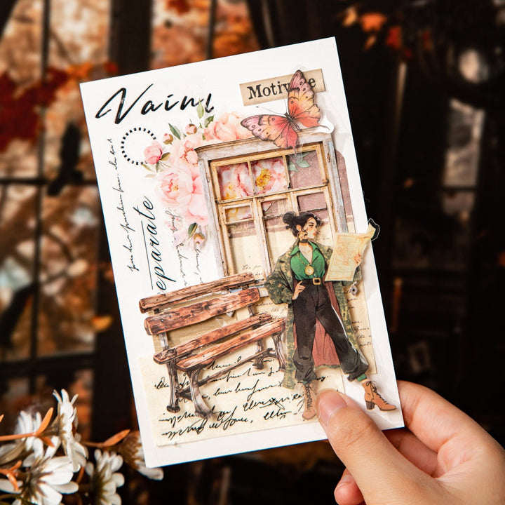 Classical Manor Retro Paper Stickers Window Frame