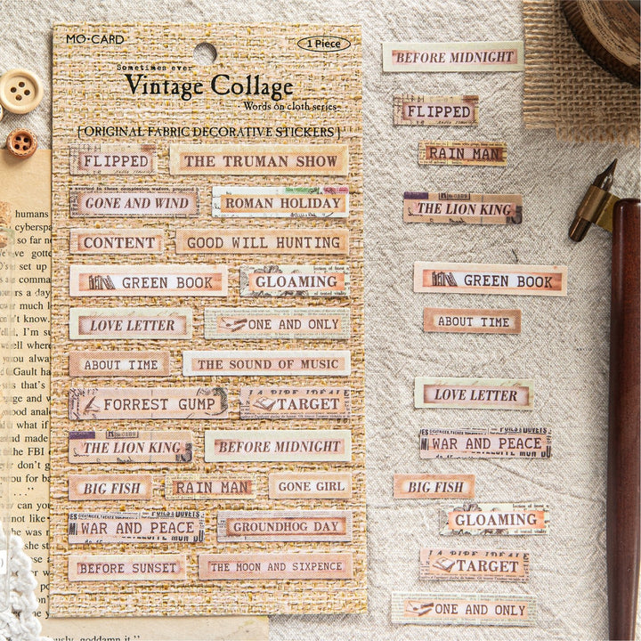 Cloth Stickers Words on Cloth Romantic Quote Design