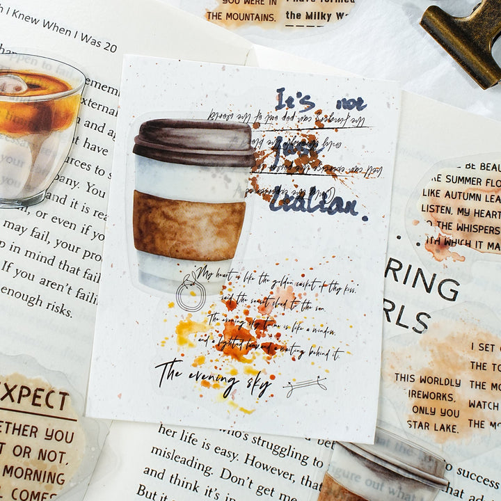 Coffee Stickers Coffee Freedom Series PET Daily Notes
