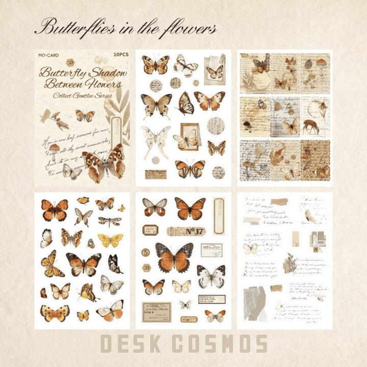 Collect Gentle Series Butterflies in the Flowers Double Material Sticker