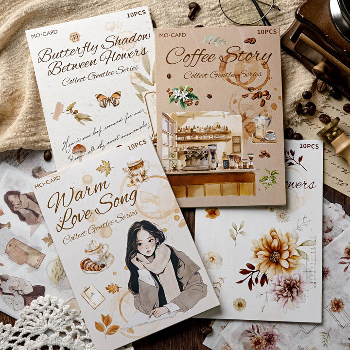 Collect Gentle Series Double Material Stickers Coffee and Beverages Theme