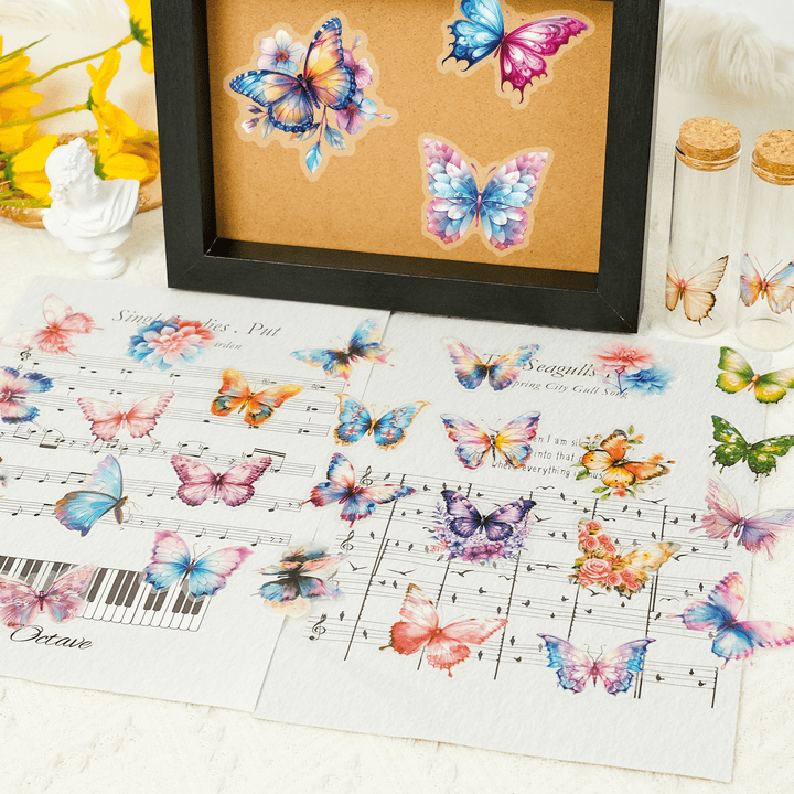 Colorful Butterfly Stickers Close-up Magic Romance