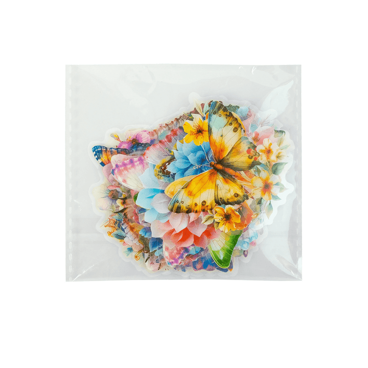 Colorful Butterfly PET Stickers Magic Romance Theme White Background