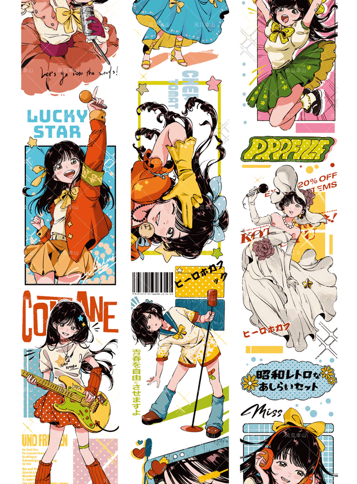 Comic Girl PET Tape Yinxi romantic girl theme