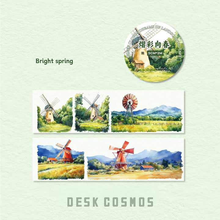 Creek Dream Cloud Rising Tape Bright Spring Nature Inspired Decorative Tape