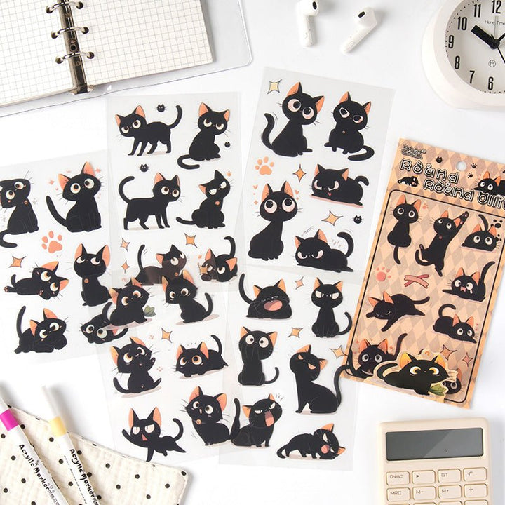 Cute Black Cat Stickers Hakimi Meow Gift Idea