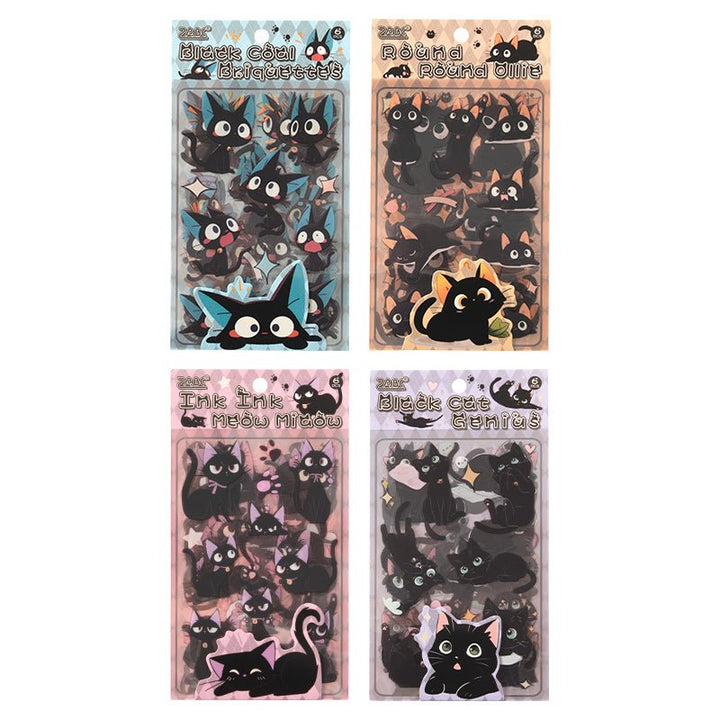 Cute Black Cat Stickers Hakimi Meow Art Supplies