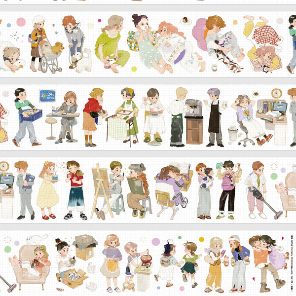 Subtle Glow Storybook Characters PET Sticker Sheet