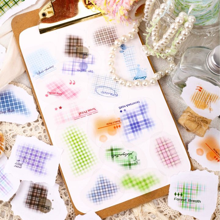 Grid Chromatography Series PET Stickers to Enrich Background Layers