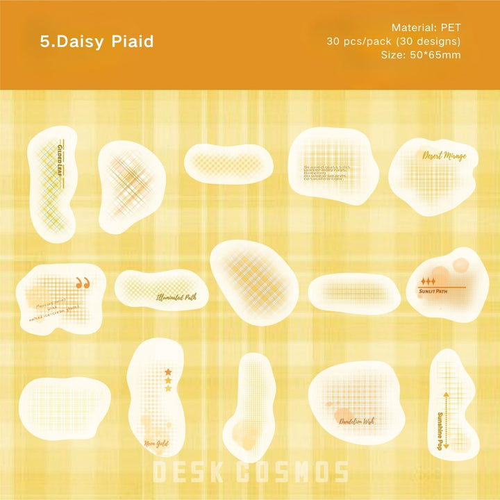 Grid Chromatography Series PET Stickers for Scrapbooking Backgrounds