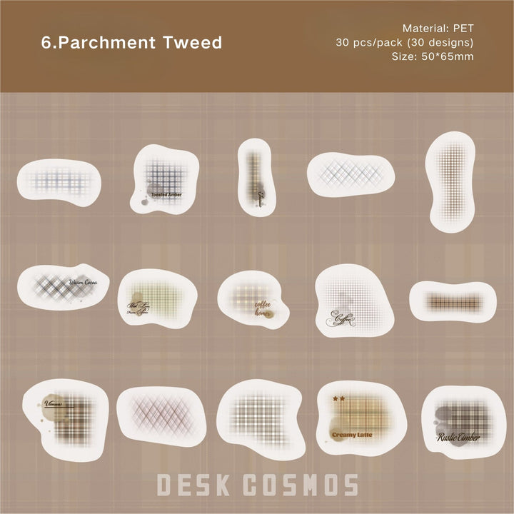 Grid Chromatography Series PET Stickers for Junk Journal Aesthetic