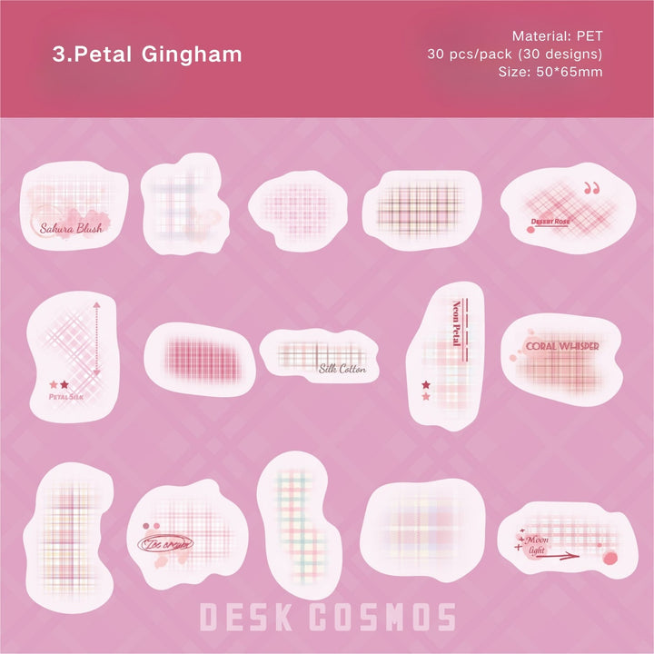 Grid Chromatography Series PET Stickers for Creative Layouts