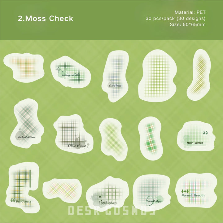 Grid Chromatography Series PET Stickers Perfect for Phone Case DIY