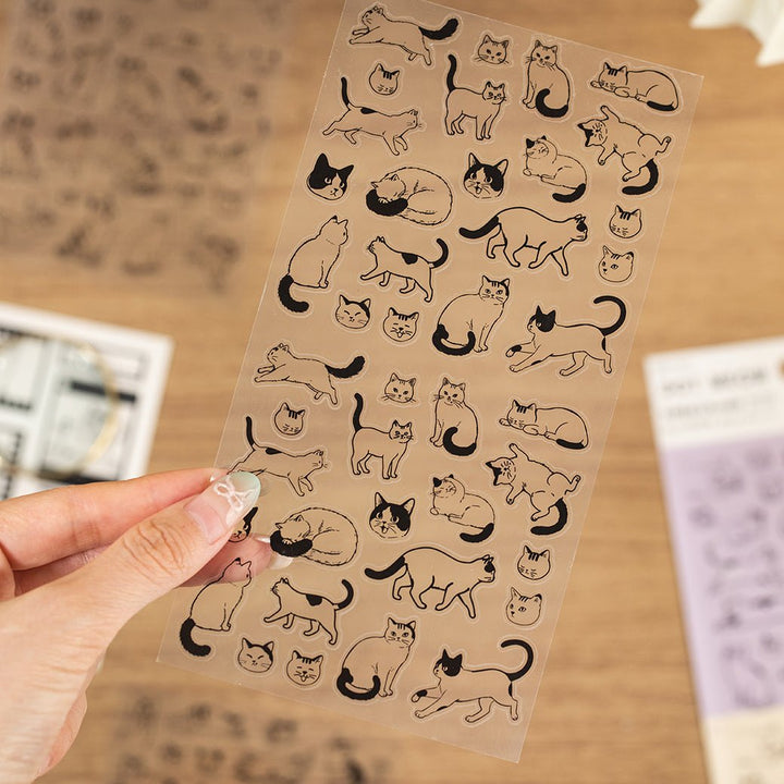 Line Cat Cute Planner PET Stickers Scrapbook DIY