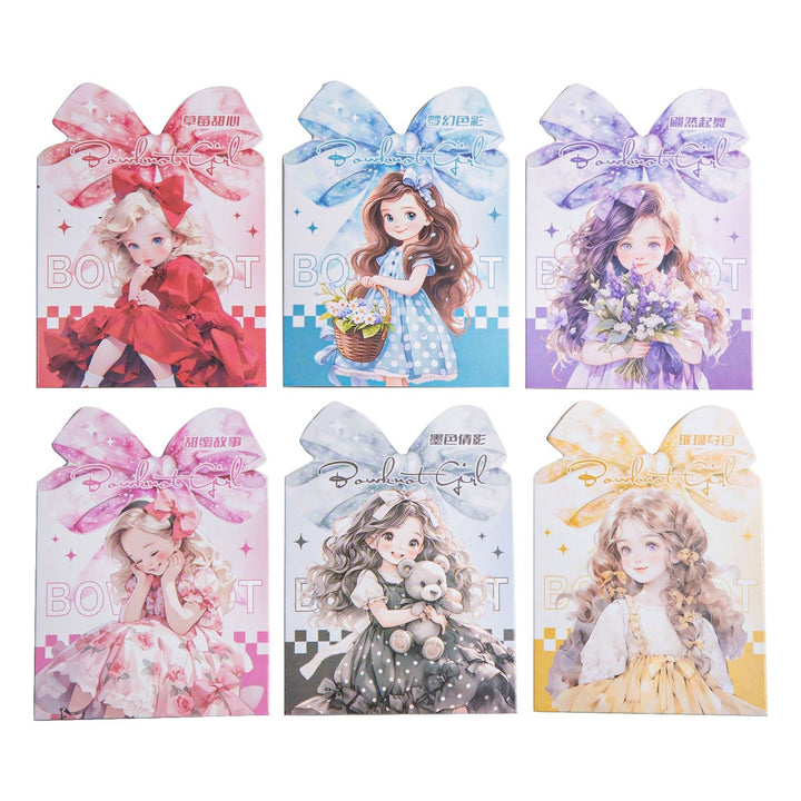 Bow Girl Cute PET Stickers Colorful and Fun for Scrapbook