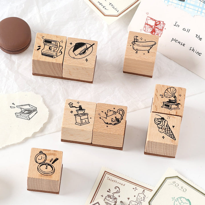 Cute Little Seal Cute Stamps Set Coffee Food Designs
