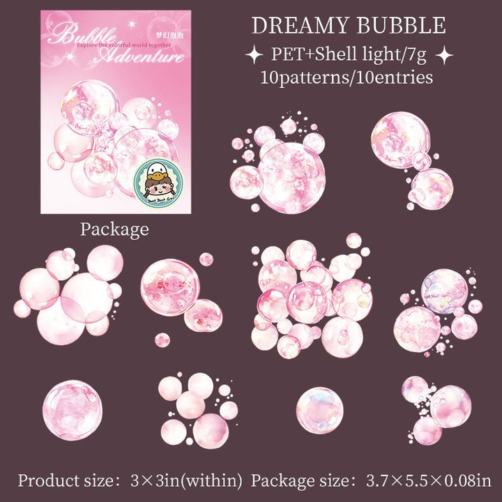 Bubble Adventure PET Stickers Lightweight for Everyday Use