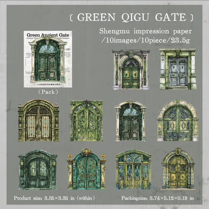 Old Doors and Windows GREEN OIGU GATE Countryside Style Embellishment
