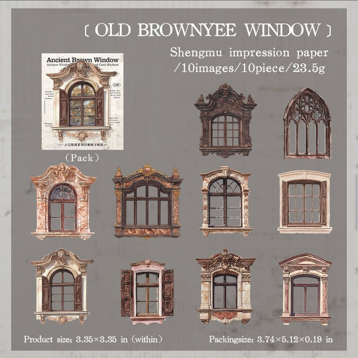 Old Doors and Windows OLD BROWNYEE WINDOW Vintage Texture Cutout