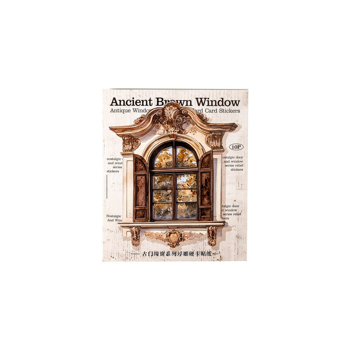 Embossed Paper Stickers Old Doors and Windows Romantic Mood