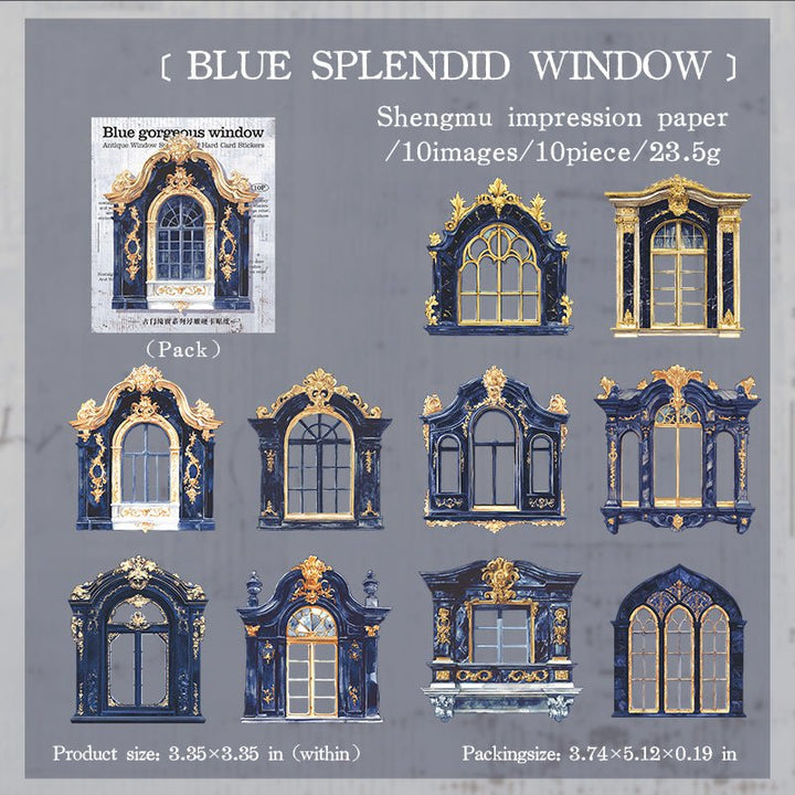 Old Doors and Windows BLUE SPLENDID WINDOW Retro City Mood