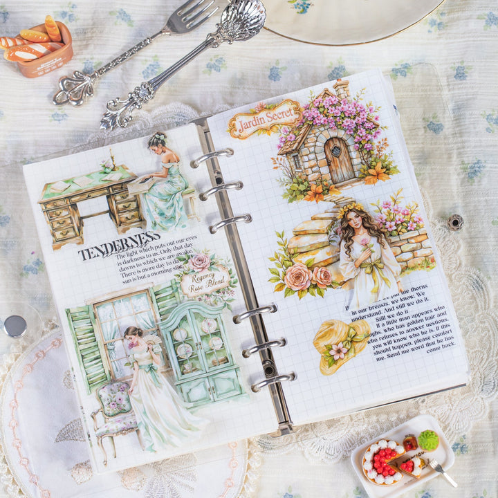 Romantic Rural Life Journal Stickers for Collage Use