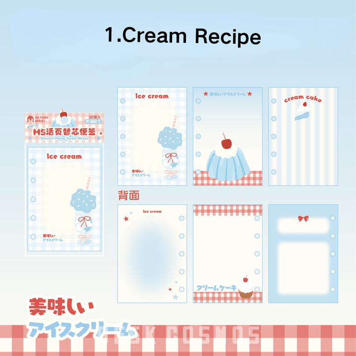 Dessert Party Series Cream Formula Memo Paper Cute Korean Illustrations