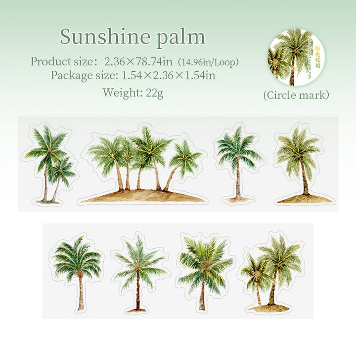 Dream Painting in the Forest Sunshine Palm PET Tape Tropical Nature Sticker