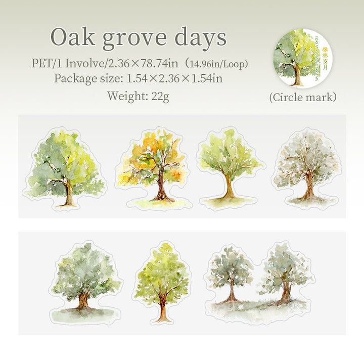 Dream Painting in the Forest Oak Grove Days PET Tape Seasonal Decorative Tape