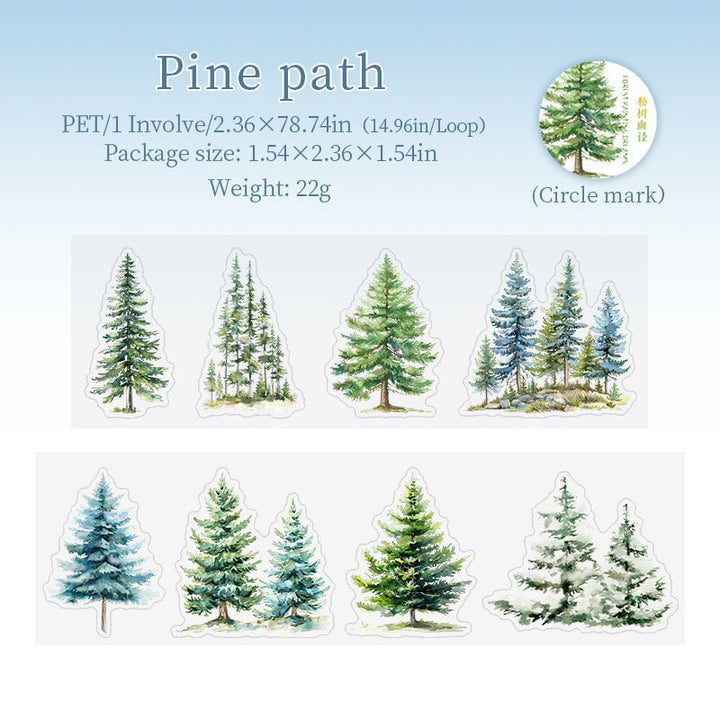 Dream Painting in the Forest Pine Path PET Tape Forest Tree Pattern Tape