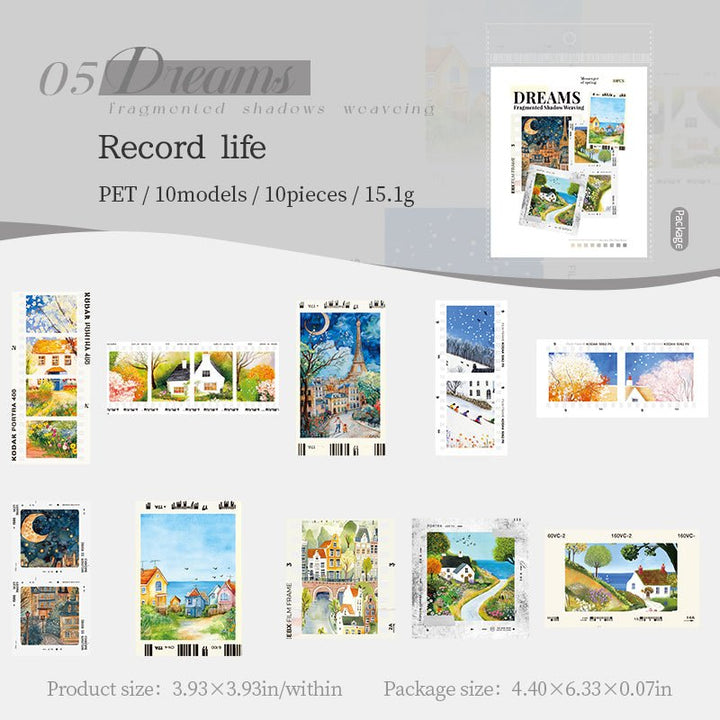 Dreams Fragmented Shadows Stickers Elegant Aesthetic Supplies
