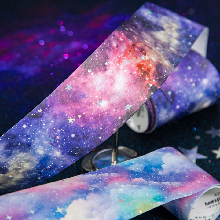 Starry Dreams Holographic Washi Tape for DIY Journals