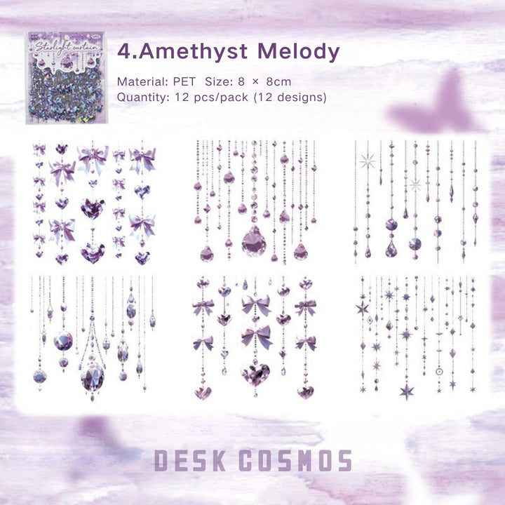 Starlight Curtain Amethyst Melody PET sticker purple shimmer accent