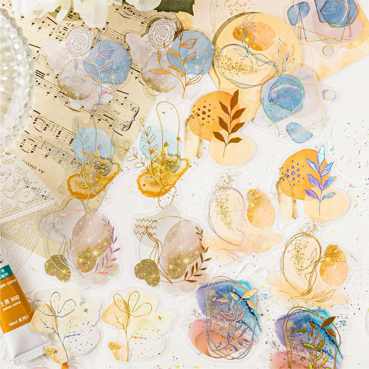 Flowing Light Watercolor PET Stickers Decorative Stickers
