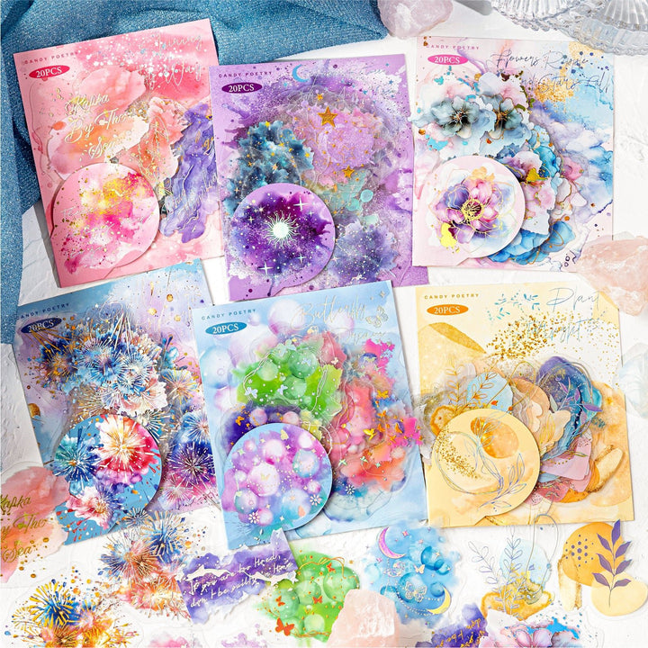 Flowing Light Dreamy PET Stickers Romantic Art Supplies
