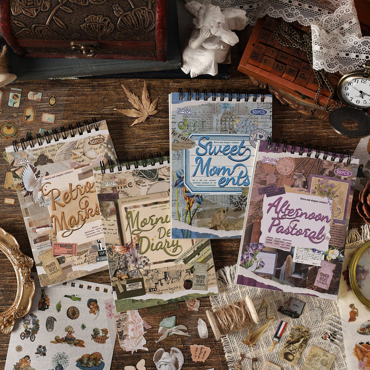 Mixed Material Sticker Book Classical Codex Vintage Journal Supplies