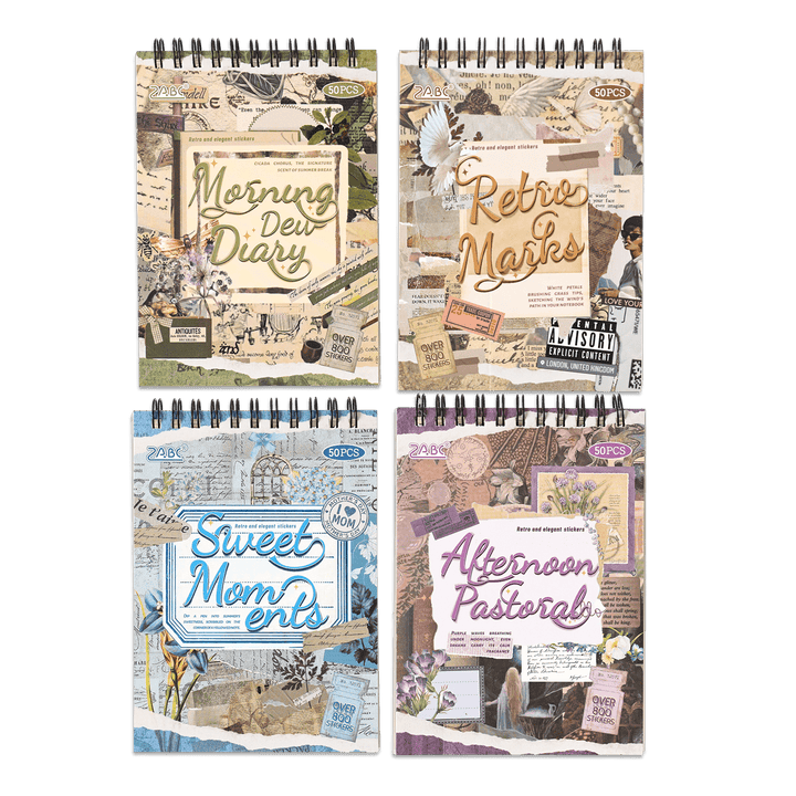 Mixed Material Sticker Book Classical Codex Retro Aesthetic Stickers