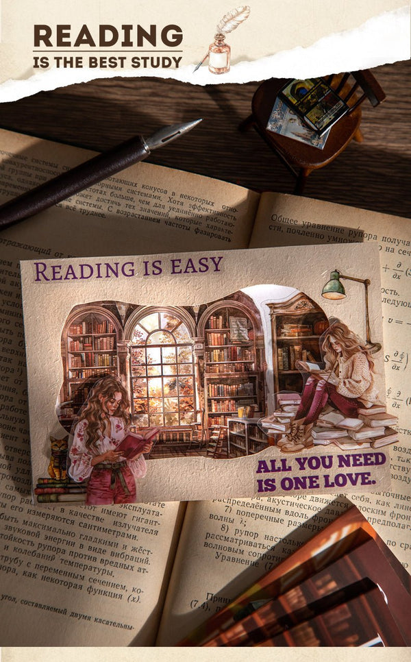 Reading Weekly PET Washi Stickers For Phone Case Decoration