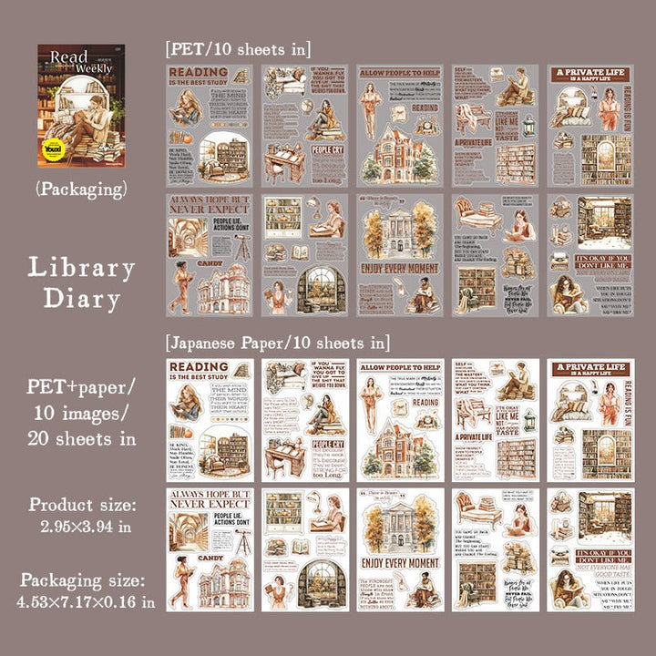 Reading Weekly Daily Life Stickers For Journal Entries