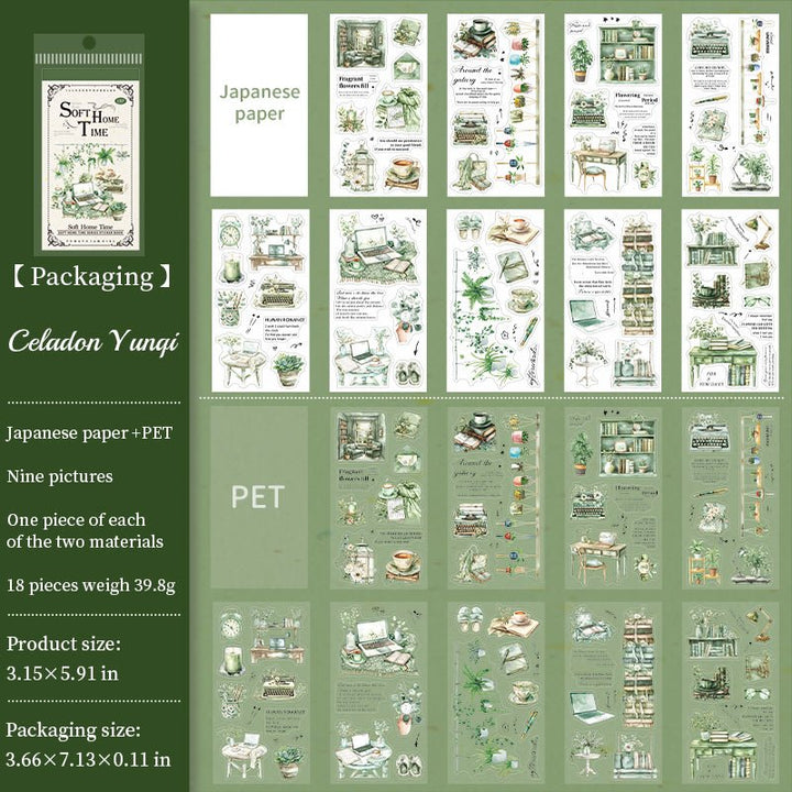 Soft Home Time Celadon Cloud Habitat fresh green tone stickers