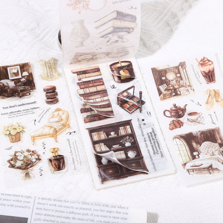 Dual Texture Stickers Soft Home Time PET washi paper DIY