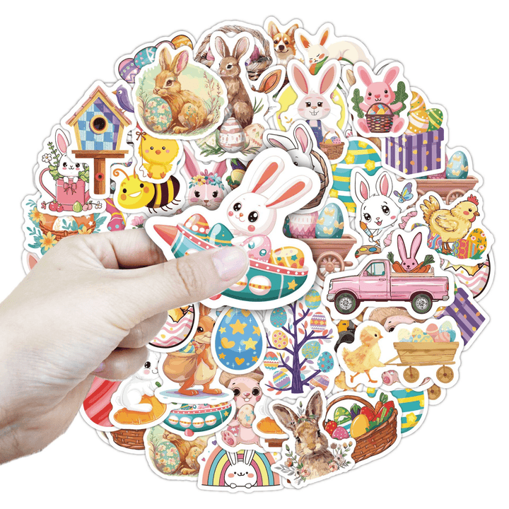 Easter Animal Stickers Cute Spring Design Easter Animal Stickers Festive Spring Stickers