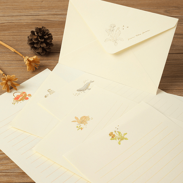 Easter Bunny Letter Paper & Envelope Retro Gold Design Elegant Design Gold Letter