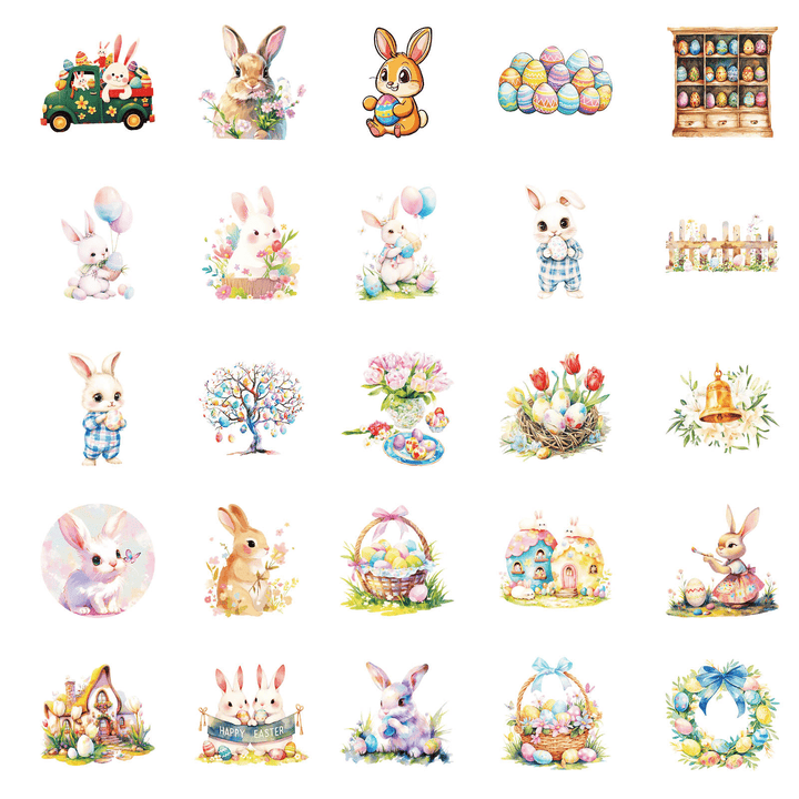 Easter Bunny Series Animal Stickers for Planner Decoration